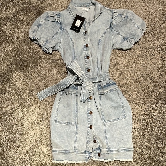 Denim puff sleeve Dress - Picture 4 of 13